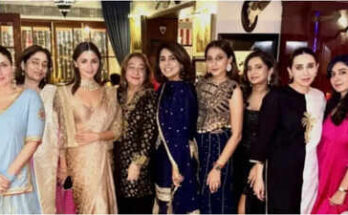 Alia Bhatt dazzles in gold shimmery saree for Kapoor family’s pre-Diwali picture with Neetu, Kareena and Karisma Kapoor | Hindi Movie News