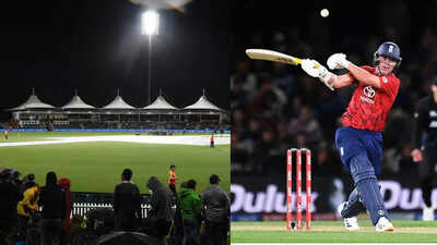 Rain plays spoilsport: 1st New Zealand-England T20I abandoned without result | Cricket News Rain plays spoilsport: 1st New Zealand-England T20I abandoned without result | Cricket News